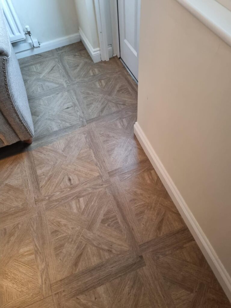 Another happy customer with this French Basket Weave LVT supplied & fitted by Lowe & Behold Flooring.