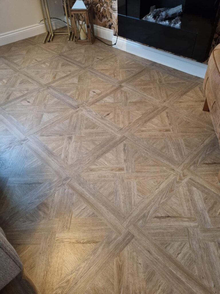 Another happy customer with this French Basket Weave LVT supplied & fitted by Lowe & Behold Flooring.