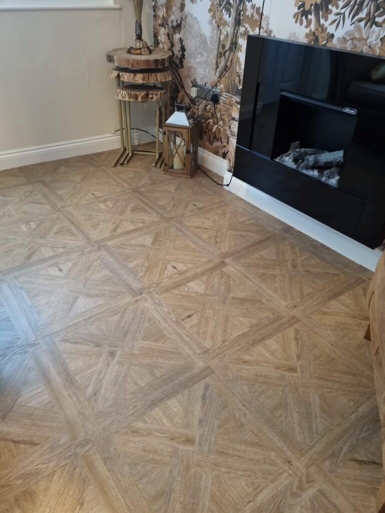 Another happy customer with this French Basket Weave LVT supplied & fitted by Lowe & Behold Flooring.